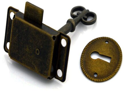 Vintage Antieke Klassieke lock meubilair lock Lade Brons Glas Sloten Shift deurslot