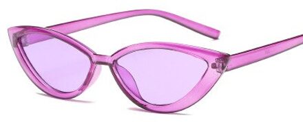 Vintage Black Cat Eye Zonnebril Vrouwen Mode Spiegel Kleine Frame Cateye Zonnebril Voor Vrouwelijke Shades UV400 paars