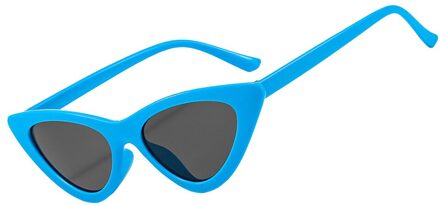 Vintage Cat Eye Bril Zonnebril Vrouwen Sexy Driehoek Retro Kleine Zonnebril Mannen Mode Straat Eyewear Vrouwelijke Zomer Outdoor blauw