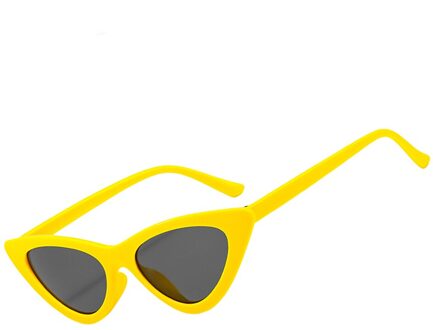Vintage Cat Eye Bril Zonnebril Vrouwen Sexy Driehoek Retro Kleine Zonnebril Mannen Mode Straat Eyewear Vrouwelijke Zomer Outdoor geel