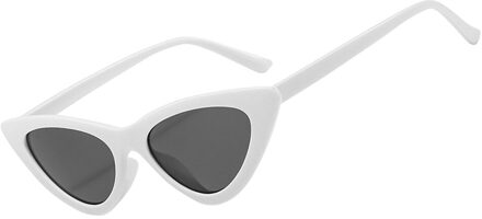Vintage Cat Eye Bril Zonnebril Vrouwen Sexy Driehoek Retro Kleine Zonnebril Mannen Mode Straat Eyewear Vrouwelijke Zomer Outdoor wit