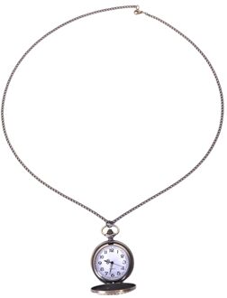 Vintage Charmant Gesneden Trein Horloge Te Openen Hollow Quartz Horloge Klassieke Mannen Vrouwen Ketting Hanger Ketting Klok