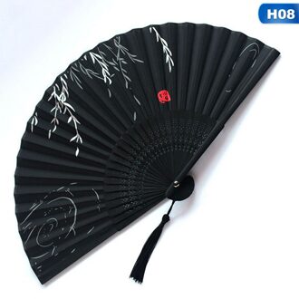 Vintage Chinese Stijl Dance Wedding Party Lace Silk Folding Handheld Bloem Fan Party Prestaties Handheld Rekwisieten H08