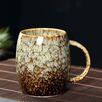 Vintage Coffee Mug Unique Retro Style Ceramic Cups, 500ml Kiln-Change Glaze Process Breakfast Cup for Friends Autumn