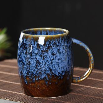 Vintage Coffee Mug Unique Retro Style Ceramic Cups, 500ml Kiln-Change Glaze Process Breakfast Cup for Friends Night