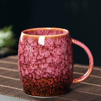 Vintage Coffee Mug Unique Retro Style Ceramic Cups, 500ml Kiln-Change Glaze Process Breakfast Cup for Friends Summer