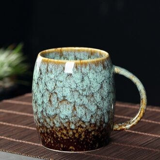 Vintage Coffee Mug Unique Retro Style Ceramic Cups, 500ml Kiln-Change Glaze Process Breakfast Cup for Friends voorjaar