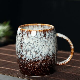 Vintage Coffee Mug Unique Retro Style Ceramic Cups, 500ml Kiln-Change Glaze Process Breakfast Cup for Friends Winter