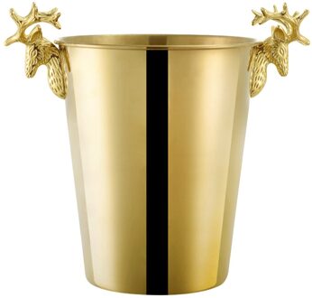 Vintage Container Ijsemmer Champagne Koeler Drankjes Rvs Drank Met Handvat Draagbare Party Europese Stijl Huis goud 3L