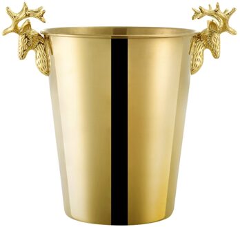 Vintage Container Ijsemmer Champagne Koeler Drankjes Rvs Drank Met Handvat Draagbare Party Europese Stijl Huis goud 5L