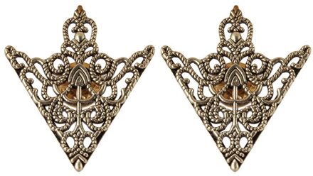 Vintage Crown Hollow Patroon Kraag Broche Pin Hoek Gespen Voor Mannen Vrouwen Hoek Kleding Accessoires groen bronzen