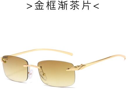 Vintage Driver Bril Unieke Cheetah Randloze Rechthoek Zonnebril Vrouwen Snoep Kleuren Clear Lens Brillen UV400