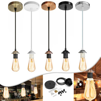 Vintage Edison Lamp Base E27 Screw Ceiling Rose Light Pendant Light Holder E27 Screw Socket Base for Retro Incandescent AC110V
