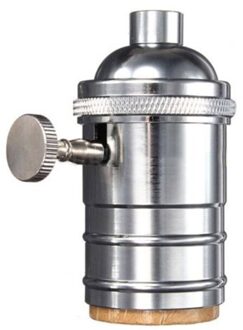 Vintage Edison Lamp Socket E27 Schroef 250V Lamp Basis Aluminium Lamphouder Industriële Retro Hanger Fitting Lamphouder Armatuur Zilver