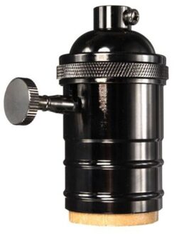 Vintage Edison Lamp Socket E27 Schroef 250V Lamp Basis Aluminium Lamphouder Industriële Retro Hanger Fitting Lamphouder Armatuur zwart