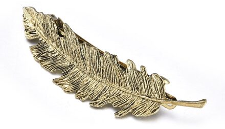 Vintage Eenvoudige Goud Zilver Bladeren Veer Haar Clip Haarspeld Barrette Lente Clip Haar Sieraden Vrouwen Tiara Accessoires Bruid koper