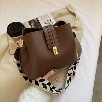 Vintage Eenvoudige Kleine Pu Leather Emmer Crossbody Tassen Voor Vrouwen Lady Luxe Zwarte Schoudertas Handtassen koffie