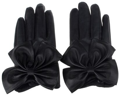 Vintage Elegante Vrouwen Handschoenen Vlinder Boog Pols Zachte Lederen Winter Handschoenen Dames Hand Handschoenen Handschuhe Перчатки Женские