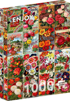 Vintage Flower Seed Catalog Collage Puzzel (1000 stukjes)