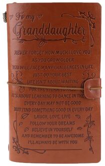 Vintage Gegraveerde Faux Leather Journal Notebook Dagboek Om Kleinzoon Kleindochter Dxab Bourgondië