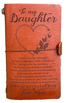 Vintage Gegraveerde Faux Leather Journal Notebook Dagboek Om Mijn Vader Moeder Reizen Notepad 20x12cm koffie