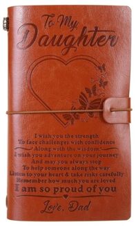 Vintage Gegraveerde Faux Leather Journal Notebook Dagboek Om Mijn Vader Moeder Reizen Notepad 20x12cm Oranje