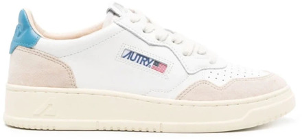 Vintage-geïnspireerde Lage Sneakers - Wit/Azure Autry , Multicolor , Dames - 38 Eu,41 Eu,39 Eu,37 Eu,36 EU