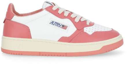 Vintage-geïnspireerde Wit Roze Lage Top Sneakers Autry , White , Dames - 35 Eu,38 Eu,37 Eu,40 Eu,36 Eu,41 Eu,39 EU