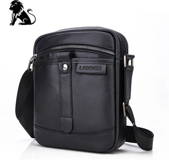 vintage Genuine Leather Men's Messenger bag cow leather shoulder bag for male fashion man crossbody bag zipper Handbags