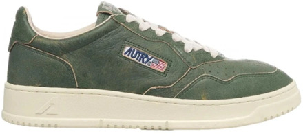 Vintage Groene Leren Sneakers Autry , Green , Heren - 44 Eu,45 Eu,43 EU