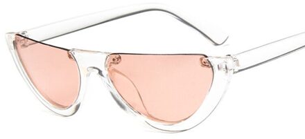 vintage half frame zonnebril vrouwen cat eye zwart rood kleur lens transparante zonnebril vrouwelijke uv400 c6tea