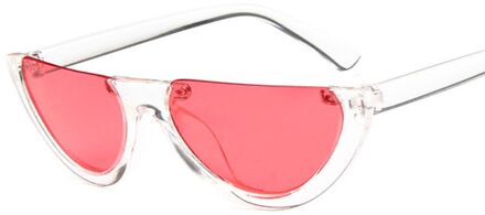 vintage half frame zonnebril vrouwen cat eye zwart rood kleur lens transparante zonnebril vrouwelijke uv400 c8light rood