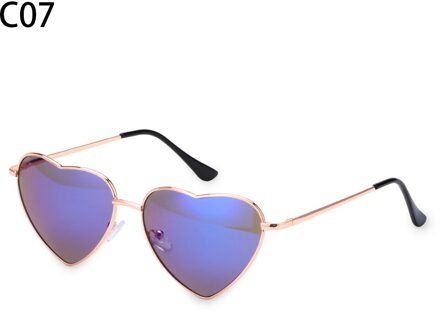 Vintage Hart Zonnebril Vrouwen Candy Kleur Gradiënt Metalen Frame Zonnebril Outdoor Bril Party C07