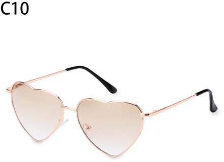 Vintage Hart Zonnebril Vrouwen Candy Kleur Gradiënt Metalen Frame Zonnebril Outdoor Bril Party C10