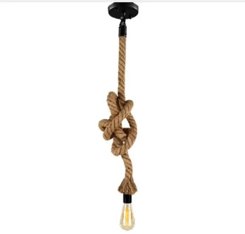 Vintage Hemp Rope Pendant Light AC90-260V E27 Loft Creative Personality Industrial Pendant Lamp for Restaurant Coffee Bar