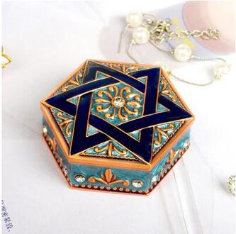 Vintage Hexagon Sieraden Opbergdoos Organiseren Houder Ring Box Ketting Armbanden Oorbellen Mini Sieraden Opbergdoos