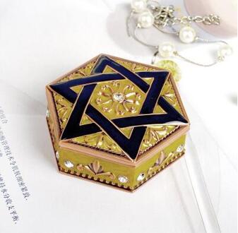 Vintage Hexagon Sieraden Opbergdoos Organiseren Houder Ring Box Ketting Armbanden Oorbellen Mini Sieraden Opbergdoos