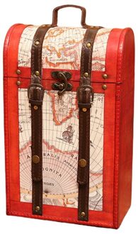 Vintage Houten Rode Wijn Doos Verpakking Geschenkdozen Dubbele Fles Carrier Storage Case Verjaardagsfeestje Kerstcadeau 03