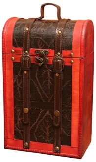 Vintage Houten Rode Wijn Doos Verpakking Geschenkdozen Dubbele Fles Carrier Storage Case Verjaardagsfeestje Kerstcadeau 04