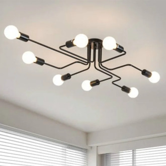 Vintage Iron Pendant Light Iron Spider Industrial Lamp Loft Led Suspension Luminaria Living Room Bedroom Dining Room Cafe Bar