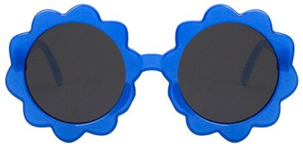 Vintage Kids Zonnebril Kind Zonnebril Ronde Bloem Gafas Baby Kinderen Uv400 Sport Zonnebril Meisjes Jongens Bril blauw grijs