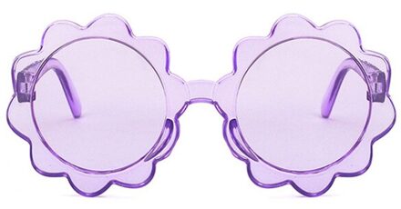 Vintage Kids Zonnebril Kind Zonnebril Ronde Bloem Gafas Baby Kinderen Uv400 Sport Zonnebril Meisjes Jongens Bril paars