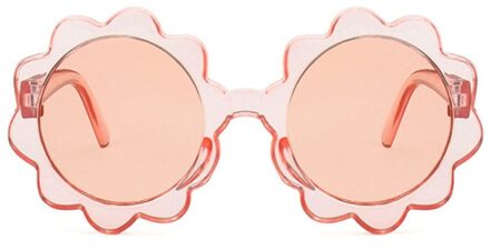 Vintage Kids Zonnebril Kind Zonnebril Ronde Bloem Gafas Baby Kinderen Uv400 Sport Zonnebril Meisjes Jongens Bril roze