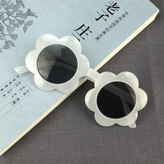 Vintage Kinderen Zonnebril Kids Roze Shades Ronde Bril Baby Leuke Bloem Zonnebril Jongens Meisjes Eyewear Oculos grijs