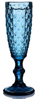 Vintage Kleur Reliëf Champagne Glas Creatieve Samll Sap Beker Huishoudelijke Verdikte Rode Wijn Ware Whiskey Cup Diamond blauw