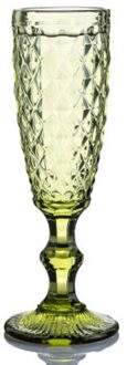 Vintage Kleur Reliëf Champagne Glas Creatieve Samll Sap Beker Huishoudelijke Verdikte Rode Wijn Ware Whiskey Cup Diamond groen