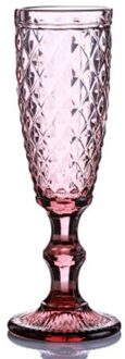 Vintage Kleur Reliëf Champagne Glas Creatieve Samll Sap Beker Huishoudelijke Verdikte Rode Wijn Ware Whiskey Cup Diamond rood