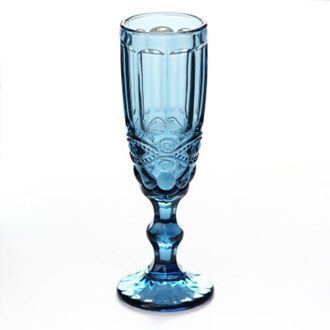 Vintage Kleur Reliëf Champagne Glas Creatieve Samll Sap Beker Huishoudelijke Verdikte Rode Wijn Ware Whiskey Cup Snake Texture blauw