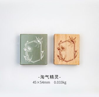 Vintage Krans Frame Bloem Elfen Label Stempel Diy Houten Stempels Voor Scrapbooking Briefpapier Scrapbooking Standaard Stempel 5