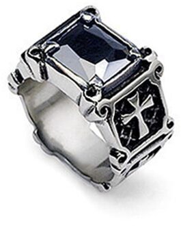 Vintage Kruis Zirkoon Ring Mannen Accessoires Zwarte Kristal Ringen Voor Vrouwen Minnaar Paar Ringen Vrouwelijke Gothic Engagement Ring Mens 10